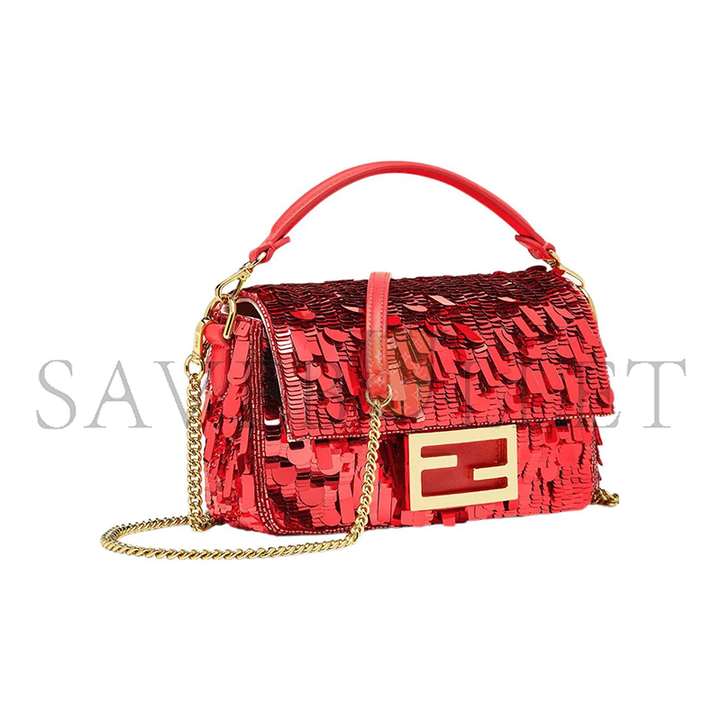 F**di sequin paillettes vitello grace sex and the city mini baguette mattone 8bs017amp0f0v3l (19*11.5*4cm)